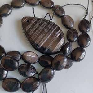 Hyperstene 𝅺PENDANT  and Beads